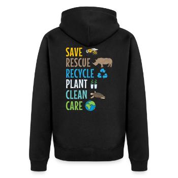 Environnement écologiste - Veste à capuche bio Premium Unisexe - noir - Dos - Nico (187cm)
