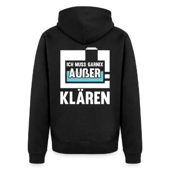 Fachkraft Abwassertechnik Kläranlage - Unisex Premium Bio Zip Hoodie - Schwarz - Hinten - Nico (187cm)
