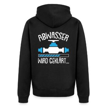 Abwassertechnik Abwasser Kläranlage Beruf - Unisex Premium Bio Zip Hoodie - Schwarz - Hinten - Nico (187cm)