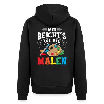 Mir Reicht's Ich geh Malen Lustiger Maler Spruch K - Unisex Premium Bio Zip Hoodie - Schwarz - Hinten - Nico (187cm)