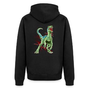 Velociraptor Raptor Dinosaures Origine primitive Din - Veste à capuche bio Premium Unisexe - noir - Dos - Nico (187cm)