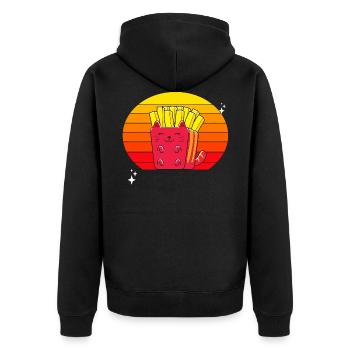 Chats Frites Coucher de soleil - Veste à capuche bio Premium Unisexe - noir - Dos - Nico (187cm)