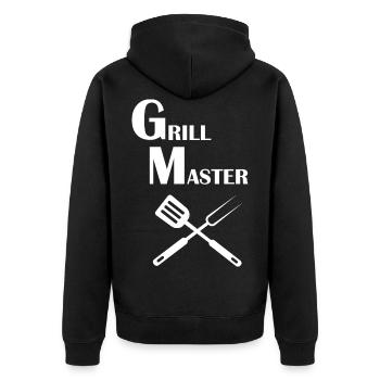 Grill Master Grillen Grillkönig Geschenkidee Mann - Unisex Premium Bio Zip Hoodie - Schwarz - Hinten - Nico (187cm)