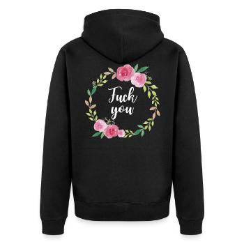 Fuck you - Sarcasmes Provocation Cool - Veste à capuche bio Premium Unisexe - noir - Dos - Nico (187cm)