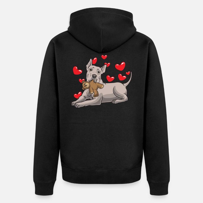 Thai Ridgeback chien avec peluche - Veste à capuche bio Premium Unisexe - noir