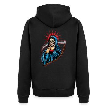 Santa Muerte La Calavera Catrina Veillée - Veste à capuche bio Premium Unisexe - noir - Dos - Nico (187cm)