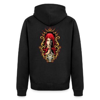 Santa Muerte pleure les morts - Veste à capuche bio Premium Unisexe - noir - Dos - Nico (187cm)