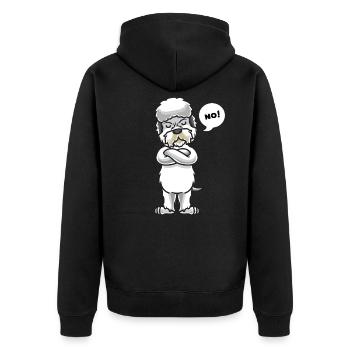 Sturer Dandie Dinmont Terrier Dog Funny - Unisex Premium Organic Zip Hoodie - black - Back - Nico (187cm)