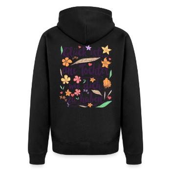 Tochter Geschenk für Töchter Geschenke - Unisex Premium Bio Zip Hoodie - Schwarz - Hinten - Nico (187cm)