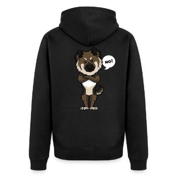 Sturer Eurasier Hund lustig Hund Hundebesitzer - Unisex Premium Bio Zip Hoodie - Schwarz - Hinten - Nico (187cm)