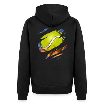 Tennis ball Cool tennis players - Unisex Premium Organic Zip Hoodie - black - Back - Nico (187cm)