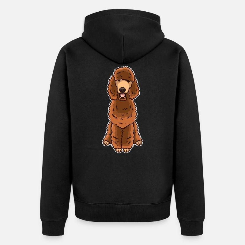 Caniche brun - Veste à capuche bio Premium Unisexe - noir