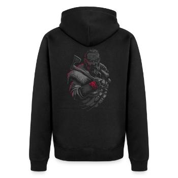 Guerriers Vikings à la hache - Veste à capuche bio Premium Unisexe - noir - Dos - Nico (187cm)
