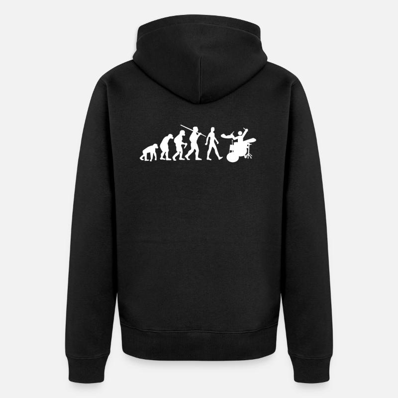 Drums Evolution drummer - Unisex Premium Organic Zip Hoodie - black