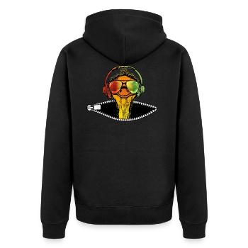 Gamer Strauß Afrika Savanne Safari Gaming Runner - Unisex Premium Bio Zip Hoodie - Schwarz - Hinten - Nico (187cm)