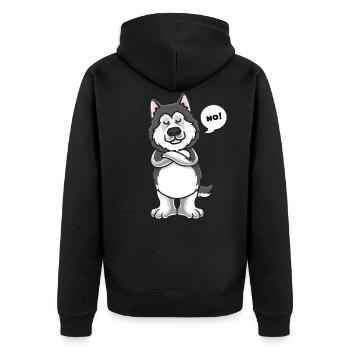 Stupide Alaskan Malamute chien drôle propriétaire de chien - Veste à capuche bio Premium Unisexe - noir - Dos - Nico (187cm)