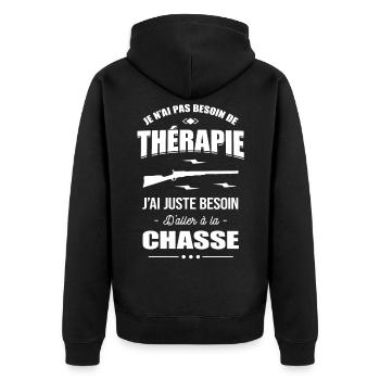 BESOIN D'ALLER À LA CHASSE - Veste à capuche bio Premium Unisexe - noir - Dos - Nico (187cm)