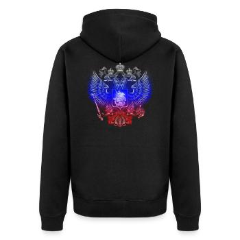 Armoiries russes - Veste à capuche bio Premium Unisexe - noir - Dos - Nico (187cm)