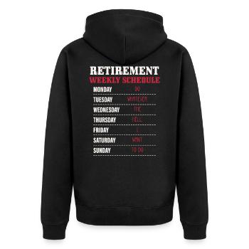 Rentner Ruhestand Renteneintritt Pensionierung Ren - Unisex Premium Bio Zip Hoodie - Schwarz - Hinten - Nico (187cm)