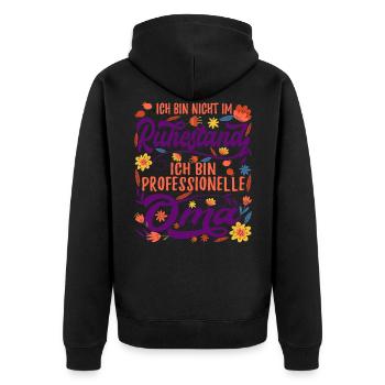Professionelle Oma Rentnerin Ruhestand Großmutter - Unisex Premium Bio Zip Hoodie - Schwarz - Hinten - Nico (187cm)
