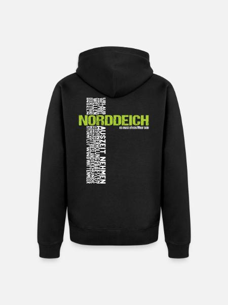Norddeich Urlaub Nordsee Ostfriesland Küste Norden - Unisex Premium Bio Zip Hoodie - Schwarz