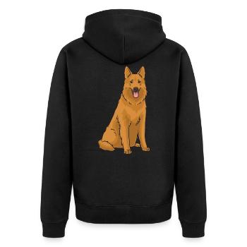Harzer Fuchs Dog - Unisex Premium Organic Zip Hoodie - black - Back - Nico (187cm)