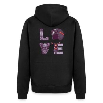 Love My Motorcycle - For Bikers Motorcycle - Unisex Premium Organic Zip Hoodie - black - Back - Nico (187cm)