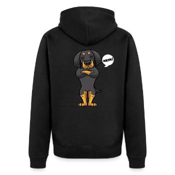 Sturer Brandlbracke Hund lustig Hundetraining - Unisex Premium Bio Zip Hoodie - Schwarz - Hinten - Nico (187cm)