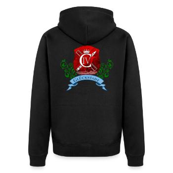 TShirt Design CIV Filles - Veste à capuche bio Premium Unisexe - noir - Dos - Nico (187cm)