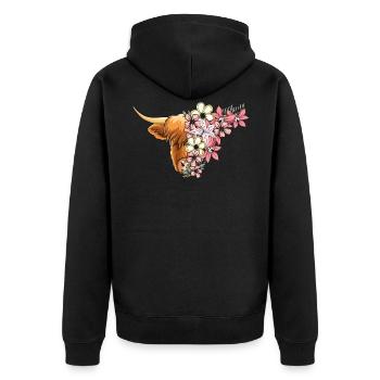 Des fleurs de haute-terre - Veste à capuche bio Premium Unisexe - noir - Dos - Nico (187cm)