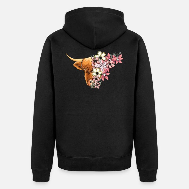 Des fleurs de haute-terre - Veste à capuche bio Premium Unisexe - noir