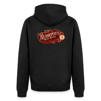 Ruhrpott meine Heimat - Unisex Premium Bio Zip Hoodie - Schwarz - Hinten - Nico (187cm)