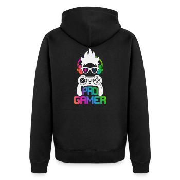 Pro Gamer - Unisex Premium Bio Zip Hoodie - Schwarz - Hinten - Nico (187cm)