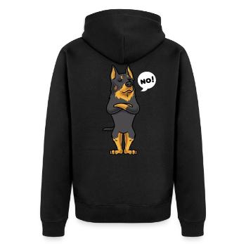 Sturer Beauceron Hund lustig Berger de Beauce - Unisex Premium Bio Zip Hoodie - Schwarz - Hinten - Nico (187cm)