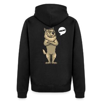 Sturer Berger de Picardie Hund lustig Hundefan - Unisex Premium Bio Zip Hoodie - Schwarz - Hinten - Nico (187cm)