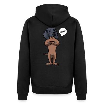 Chien de soudeur de montagne de montagne stupide chien drôle - Veste à capuche bio Premium Unisexe - noir - Dos - Nico (187cm)