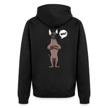 Sturer Xoloitzcuintle Dog - Unisex Premium Organic Zip Hoodie - black - Back - Nico (187cm)