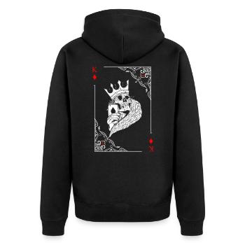 Card Symbols Playing Cards Diamond King Card Game - Unisex Premium Organic Zip Hoodie - black - Back - Nico (187cm)