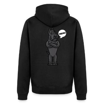Sturer Riesenschnauzer - Unisex Premium Bio Zip Hoodie - Schwarz - Hinten - Nico (187cm)