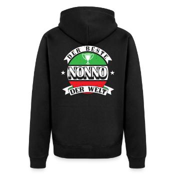 Italienischer Opa Bester Nonno - Unisex Premium Bio Zip Hoodie - Schwarz - Hinten - Nico (187cm)