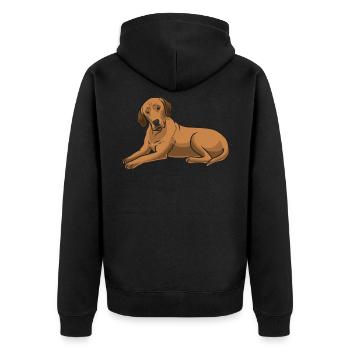 Sturer Broholmer Dog - Unisex Premium Organic Zip Hoodie - black - Back - Nico (187cm)