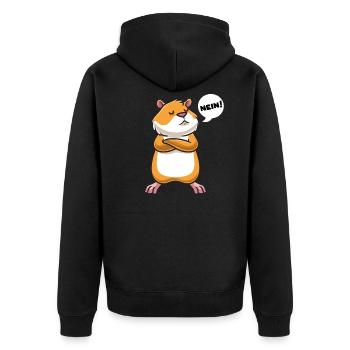 Sturer Goldhamster Zwerghamster - Unisex Premium Bio Zip Hoodie - Schwarz - Hinten - Nico (187cm)