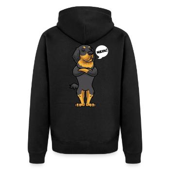 Sturer Hovawart Hund lustig Hundefan - Unisex Premium Bio Zip Hoodie - Schwarz - Hinten - Nico (187cm)
