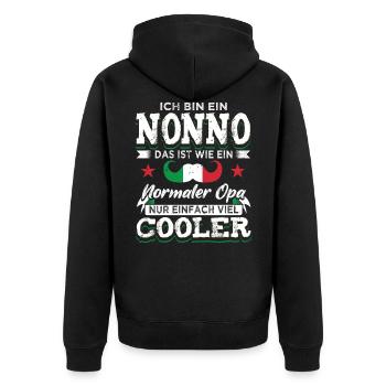 Italienischer Opa Bester Nonno - Unisex Premium Bio Zip Hoodie - Schwarz - Hinten - Nico (187cm)