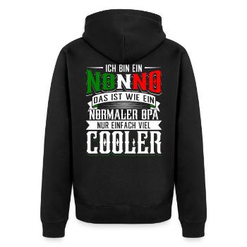 Italienischer Opa Bester Nonno - Unisex Premium Bio Zip Hoodie - Schwarz - Hinten - Nico (187cm)
