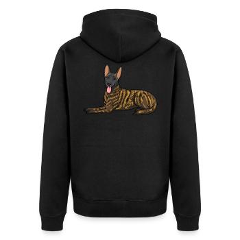 Hollandse Herdershond Holländischer Schäferhund - Unisex Premium Bio Zip Hoodie - Schwarz - Hinten - Nico (187cm)