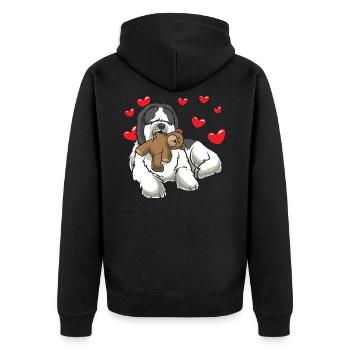 Nederlandse Schapendoes Hund - Veste à capuche bio Premium Unisexe - noir - Dos - Nico (187cm)