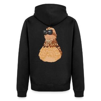 Cailles avec lunettes de soleil - Veste à capuche bio Premium Unisexe - noir - Dos - Nico (187cm)