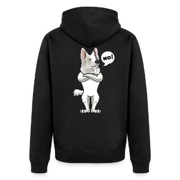 Stuer Blanc berger suisse cadeau - Veste à capuche bio Premium Unisexe - noir - Dos - Nico (187cm)