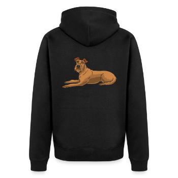 Irish Terrier - Unisex Premium Organic Zip Hoodie - black - Back - Nico (187cm)